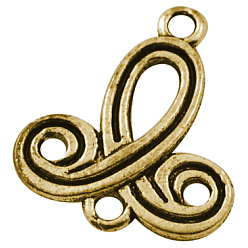 Античное Золото Звенья / разъемы из сплава в тибетском стиле, без свинца и без кадмия, античное золото , 22x19x2.5 мм, отверстие : 2 мм