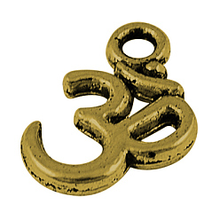 Античное Золото Сплавочные подвески тибетского стиля, без свинца и без кадмия, античное золото , символ аум / ом, 16 мм длиной, шириной 11 мм , толщиной 2 мм , отверстие : 2 мм