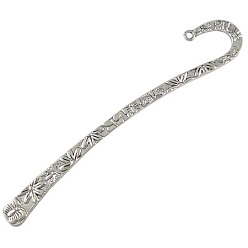 Antique Silver Tibetan Style Alloy Bookmarks, Cadmium Free & Lead Free, Antique Silver, 124x20mm, Hole: 2mm