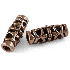 Red Copper Tibetan Metal Beads, Cadmium Free & Nickel Free & Lead Free, Column, Red Copper Color, 18x7mm, Hole: 3mm