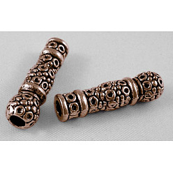 Красная Медь Тибетские шарики типа сплава трубки, без кадмия, без никеля и без свинца, Красная медь, 22.5x6.2 мм, отверстие : 3 мм