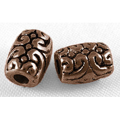 Red Copper Tibetan Style Beads, Zinc Alloy, Lead Free & Cadmium Free, Column, Red Copper, 7.5x5mm, Hole: 1.5mm