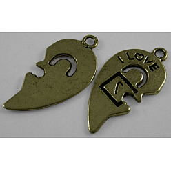 Античная Бронза Тибетский стиль сплава сплит подвески, античная бронза , без свинца и без кадмия, 28 мм длиной, шириной 15 мм , толщиной 1.5 мм , отверстие : 2.5 мм