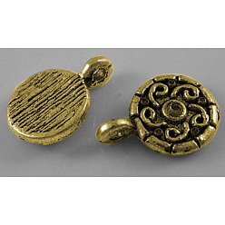 Античное Золото Подвески из сплава в тибетском стиле, без свинца и без кадмия, античное золото , 13x9 мм, отверстие : 1.5 мм