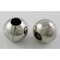 Platinum Iron Beads, Round, Platinum Color, 10mm, hole: 4mm