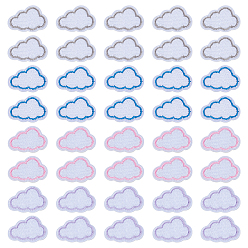 (52) Непрозрачная лаванда 40 шт. 4 цветные полиэфирные тканевые заплатки, облако, разноцветные, 23x33.5x2 мм, 10 шт / цвет