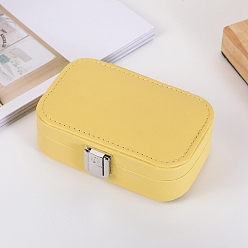 Gold PU Leather Jewelry Packaging Box for Necklaces Earrings Storage, Gold, 7.5x12x4cm