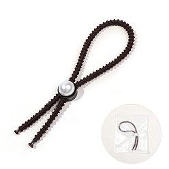 Кокосово-Коричневый Резинки для волос из эластичного волокна, аксессуары для волос для женщин и девочек, с имитацией жемчужина бисера, кокосового коричневый, 150x45 мм