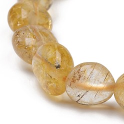 Citrine Natural Citrine Stretch Beaded Bracelets, Tumbled Stone, Nuggets, 1-7/8 inch~2-1/8 inch(4.8~5.5cm), Beads: 6~15x6~11x3~11mm