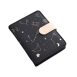 Черный Бумажные блокноты с узором созвездия, путевые журналы, канцелярские принадлежности, прямоугольные, чёрные, 140x105 мм
