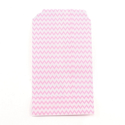 Pink Белые крафт-бумажные пакеты, без ручек, сумки для хранения, волновая картина, свадьба день рождения подарочная сумка, розовые, 15x8.3x0.02 см