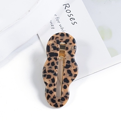 Сиена Заколки для волос из ацетата целлюлозы в форме облака в форме крокодила, аксессуары для волос для женщин и девушек, цвет охры, 68x25 мм