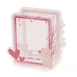 Heart Printed Acrylic Vase, Multifunction Holder, for Home Office Tabletop Decoration, Rectangle, Heart, 130x50.5x130mm