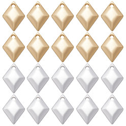 Платиновый & Золотой 80 шт 2 цвета латунные подвески, ромб, платиной и золотом, 10.5x7.5x1.5 мм, отверстие : 1.2 мм, 40 шт / цвет