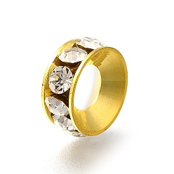 Золотистый Латунные бусины разделители для поставки стразов, без кадмия и без свинца, долговечный, стойки покрытие, кольцо, золотые, 11x4.5 мм, отверстие : 5 мм