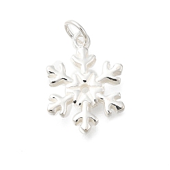 Снежинка 925 стерлингов серебряные подвески, с соединительным кольцом и 925 штампом, серебро , снежинка, 16.5x10.5x1.5 мм, отверстие : 2.5 мм