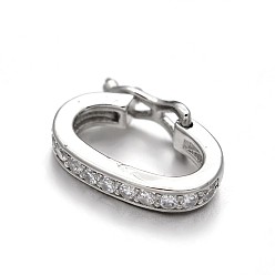 Платина Стойки обшивки латунные микро проложить кубического циркония Twister застежками, без свинца и без кадмия, платина, 14x10x4 мм