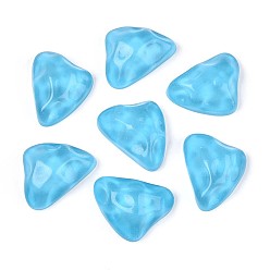Темно-Голубой Прозрачные смолы кабошоны, с бугристым верхом, водная рябь, треугольные, глубокое синее небо, 17.5x23.5~24x8.5 мм