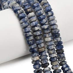 (306FM) Жонкиль матовый с лаймовой подкладкой Натуральное синее пятно нитки из бисера яшмы, граненые, шестиугольник, 6x6x3 мм, отверстие : 0.8 мм, около 108 шт / нитка, 14.72~14.80'' (37.4~37.6 см)