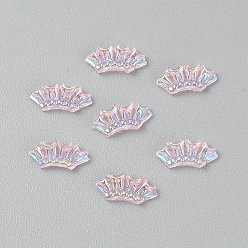 Pink Кабошоны из смолы, аксессуары для украшения ногтей для женщин, корона, розовые, 5.5x12x3 мм