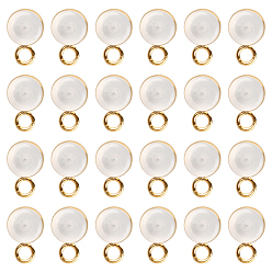 Golden 24Pcs Silicone Ear Nuts/Earring Backs, with Hole Finding and 316 Stainless Steel Loop, Golden, 8x5x4mm, Hole: 1mm