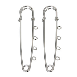 Платина 10шт железная брошь выводы, контакты килт, 4-обруч, платина, 90x21 мм