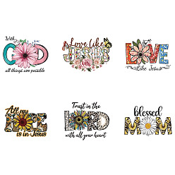 Слово Пленка теплопередачи пвх, гладить на простынях, цветок, слово, 185 мм, 6 шт / комплект