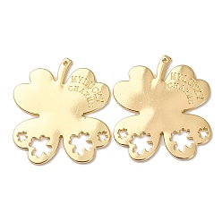 Золотой Подвески из сплава , клевер, стойки покрытие, золотые, 49.5x44.5x2 мм, отверстие : 1.5 мм