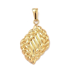 Золотой 304 подвески из нержавеющей стали, вязаные ромбовидные подвески, золотые, 31x19x4 мм, отверстие : 7.5x3 мм