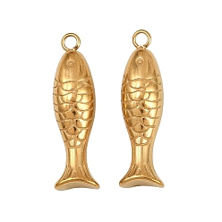 Fish 304 подвески из нержавеющей стали, ионное покрытие (ip), реальный 18 k позолоченный, рыба, 24x6.5x5.5 мм, отверстие : 1.7 мм