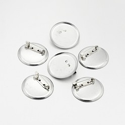 Платина Железа настройки кабошон брошь, платина, лоток : 34 мм, 35x7 мм