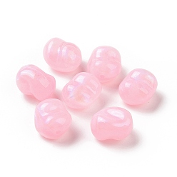 Pink Непрозрачные акриловые бусины, блеск бисера, рис, розовые, 16x13.8x11.5 мм, отверстие : 1.8 мм, Около 333 шт / 500 г