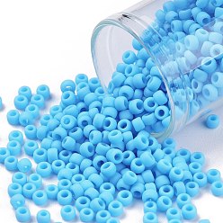 (43F) Opaque Frost Blue Turquoise TOHO Round Seed Beads, Japanese Seed Beads, (43F) Opaque Frost Blue Turquoise, 8/0, 3mm, Hole: 1mm, about 222pcs/bottle, 10g/bottle