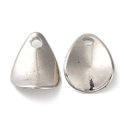 Platinum CCB Plastic Pendants, Teardrop Charm, Platinum, 19x14x2mm, Hole: 3mm