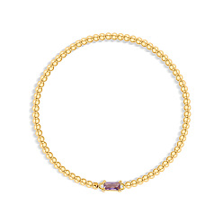 Серо-розавый Браслеты из нержавеющей стали с инкрустацией кубическим цирконием и камнями по знаку зодиака., круглые браслеты из бисера для женщин, прямоугольные, реальный 304 k позолоченный, увядшая роза, 18 дюйм (6.69 см)