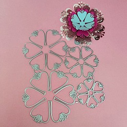 Цветок Углеродистая сталь разрезает трафареты, для diy scrapbooking, Фотоальбом, декоративная бумага для тиснения, матовый цвет нержавеющей стали, цветок, 192x173x0.8 мм