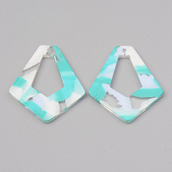 Бирюза Акриловые подвески, воздушный змей, бирюзовые, 34x29x2.5 мм, отверстие : 1.5 мм