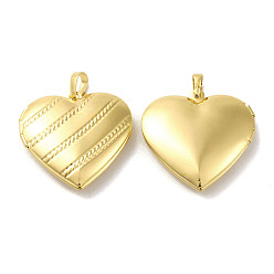 Echt 18 k vergoldet Gestell Messing Medaillon Anhänger, Herz Charme, cadmiumfrei und bleifrei, langlebig überzogen, echt 18 k vergoldet, 29x29x7 mm, Bohrung: 4x8 mm
