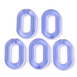 Cornflower Blue Transparent Acrylic Linking Rings, Quick Link Connectors, for Cable Chains Making, Oval, Frosted, Cornflower Blue, 27x16.5x4mm, Inner Diameter: 18x8mm