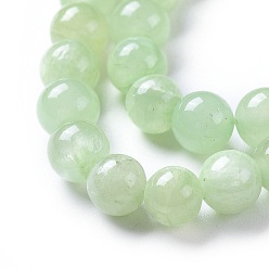 Prehnite Natural Prehnite Beads Strands, Dyed, Round, 6mm, Hole: 1.2mm, about 65pcs/strand, 15.16 inch(38.5cm)