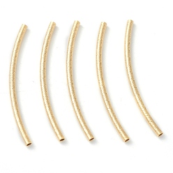Echt 24 k vergoldet Messingrohr Perlen, langlebig überzogen, gebogene Perlen, Tube, echt 24 k vergoldet, 29.5x1.5 mm, Bohrung: 0.9 mm