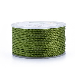 Dark Olive Green Polyester Braided Cords, for Jewelry Making Beading Crafting, Dark Olive Green, 2mm, about 21.87 yards(20m)/roll