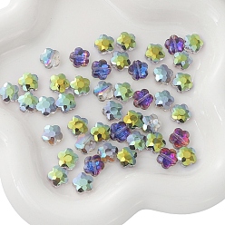 Индиго 10 прозрачные стеклянные бусины, цветок, индиговые, 10 мм