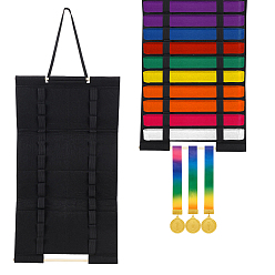 Черный Сумка для хранения поясов для боевых искусств из неоригинальной ткани, прямоугольные, чёрные, 640x350x11.5 мм