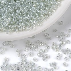 Clear Glass Seed Beads, Trans. Colours Lustered, Round, Clear, 2mm, Hole: 1mm, 30000pcs/pound