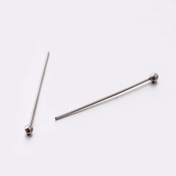 Нержавеющая Сталь Цвет 304 штыри для шариковой головки из нержавеющей стали, цвет нержавеющей стали, 23.5x0.6 мм