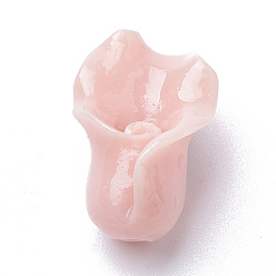 Neblige Rose Synthetische Korallen, gefärbt, Blume, neblige Rose, 15~16x10x8~10 mm, Bohrung: 1.5 mm