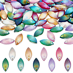 (52) Непрозрачная лаванда 90шт 9 цветные кабошоны из непрозрачной смолы, имитация оболочки, AB цвет, лошадиный глаз , разноцветные, 15x7x4 мм, 10 шт / цвет