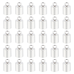 Silver 201 Stainless Steel Cord Ends, End Caps, Column, Silver, 10.5x7mm, Hole: 2mm, Inner Diameter: 6mm