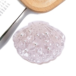 Лавандовый румянец Заколки для волос из пвх, с имитацией жемчужина бисера, формы раковины, лавандовый румянец, 66x52 мм